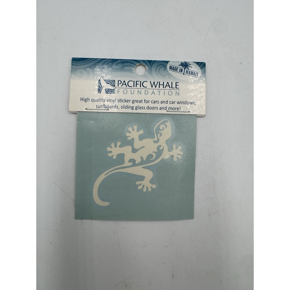 Pacific Whale Foundation White Gecko Decal